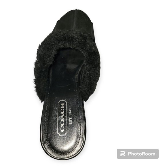 Coach Black High Heel Suede Mule Soze 9.5 - Picture 5 of 7